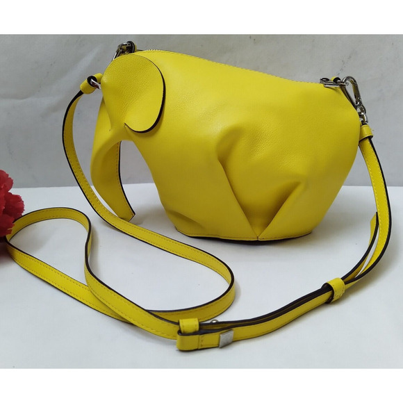 Loewe Calfskin Mini Elephant Crossbody Bag in Yellow - Retail Price $1450 - Picture 1 of 16